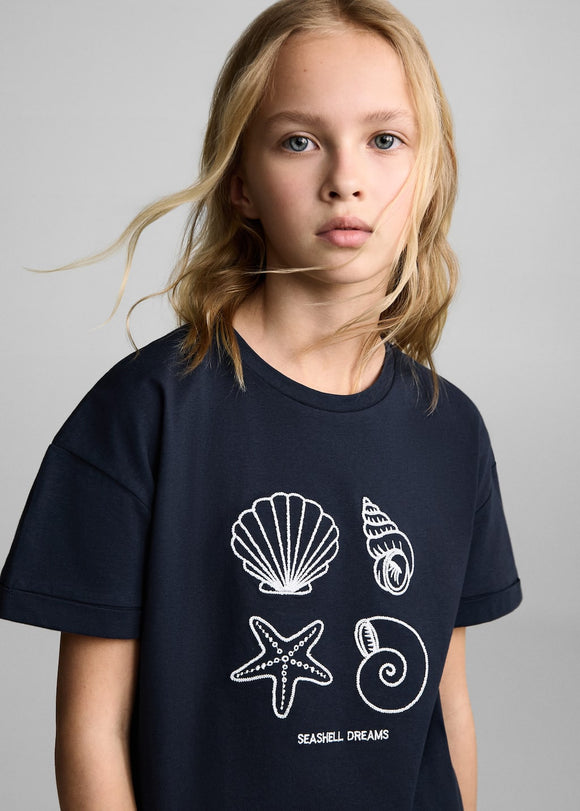 MANGO SEASHELL 87006368-56 MANGO KIDS GIRL T-SHIRT SHORT SLEEVE