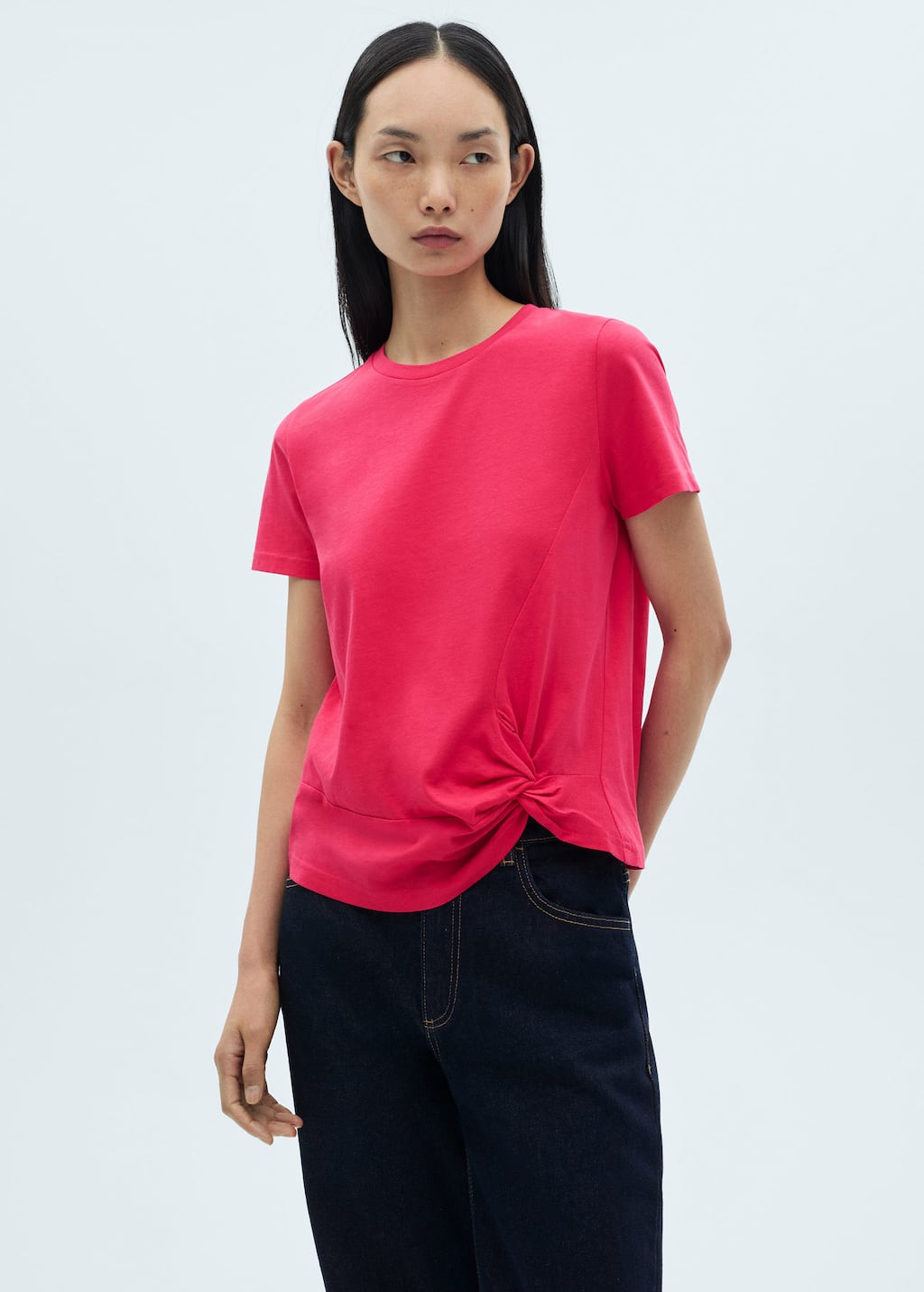 MANGO NUDI-H 87012531-88 MANGO WOMEN T-SHIRT SHORT SLEEVE