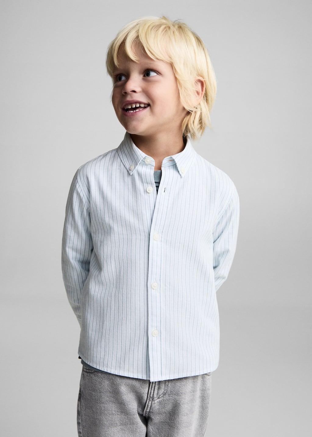 MANGO OXFORDB3 87012536-45 MANGO KIDS BABY BOY SHIRT SHORT SLEEVE