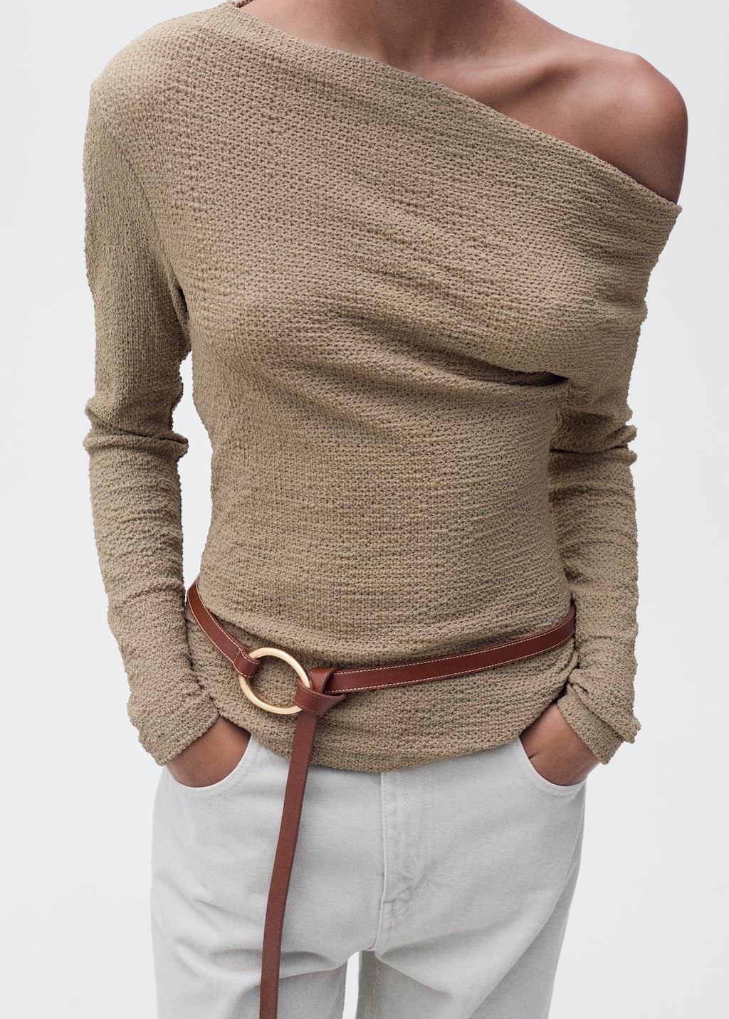 MANGO JUNE 87015767-36 MANGO WOMEN T-SHIRT LONG SLEEVE