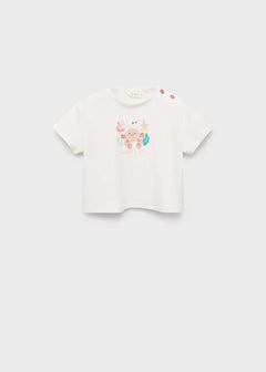 MANGO CRAB 87025972-02 MANGO KIDS NEW BORN BABY T-SHIRT SHORT SLEEVE