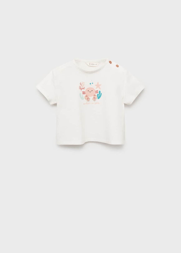 MANGO CRAB 87025972-02 MANGO KIDS NEW BORN BABY T-SHIRT SHORT SLEEVE