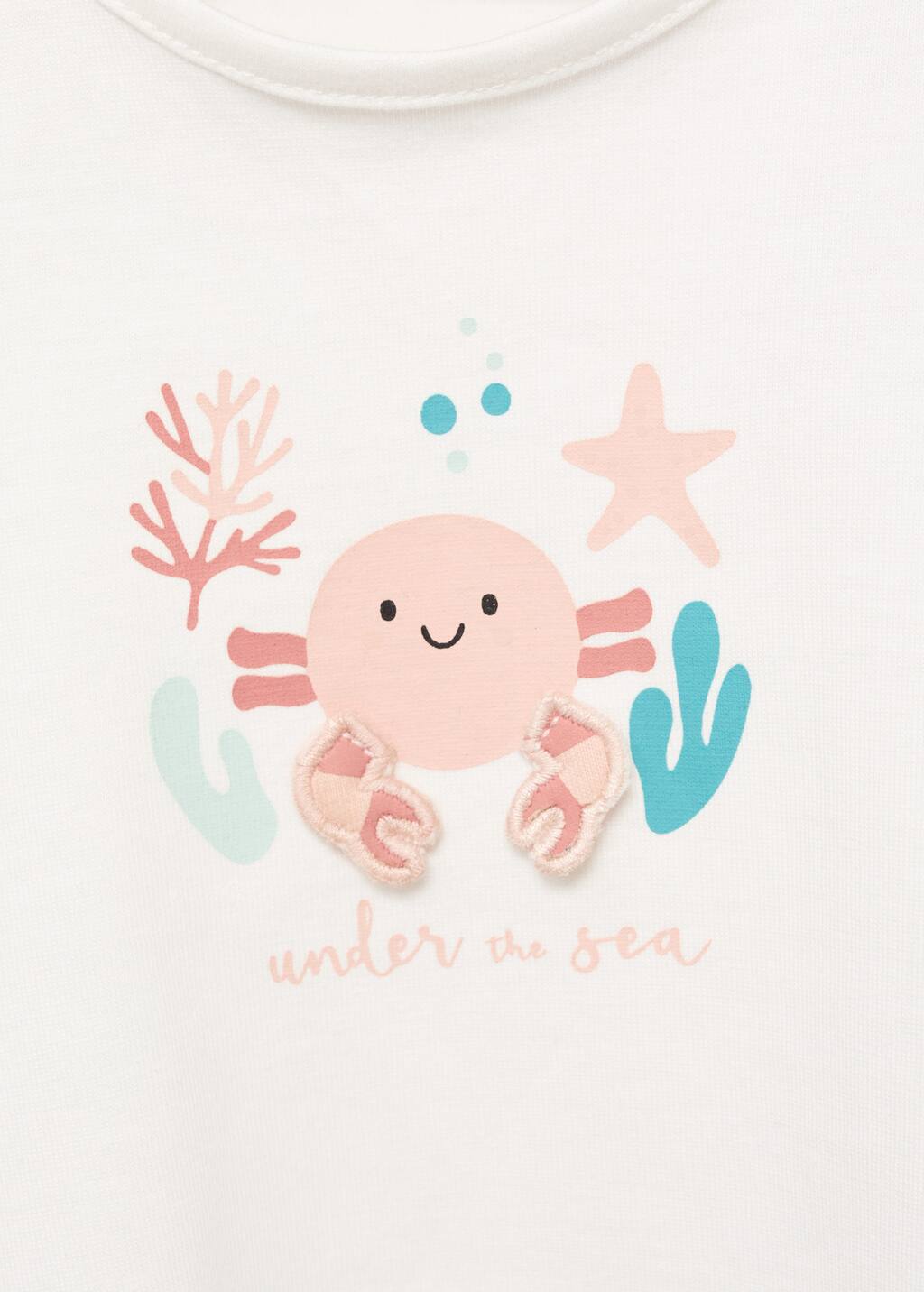 MANGO CRAB 87025972-02 MANGO KIDS NEW BORN BABY T-SHIRT SHORT SLEEVE