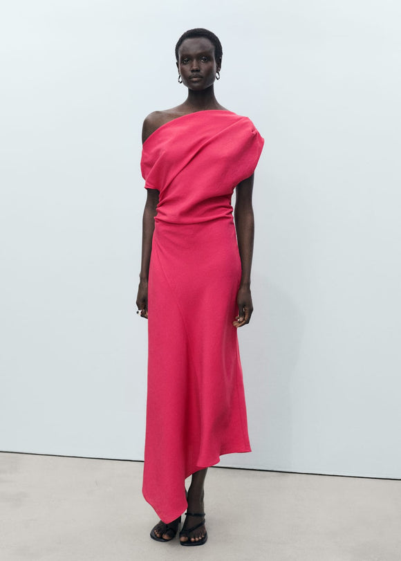 MANGO MOCHA 87027196-74 MANGO WOMEN DRESS FULL LENGTH