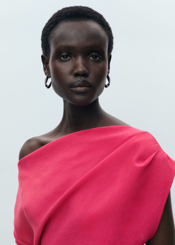 MANGO MOCHA 87027196-74 MANGO WOMEN DRESS FULL LENGTH