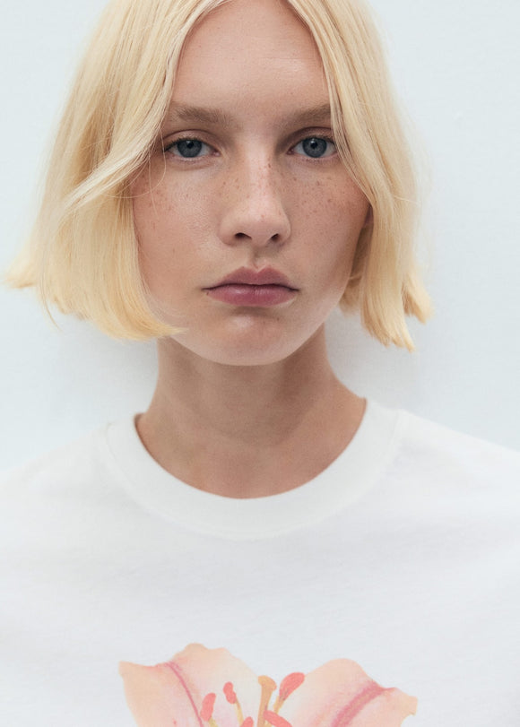 MANGO FLORAL 87028652-01 MANGO WOMEN T-SHIRT SHORT SLEEVE