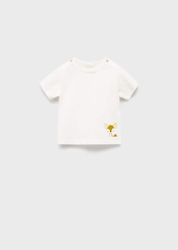 MANGO FOX 87035947-02 MANGO KIDS NEW BORN BABY T-SHIRT SHORT SLEEVE