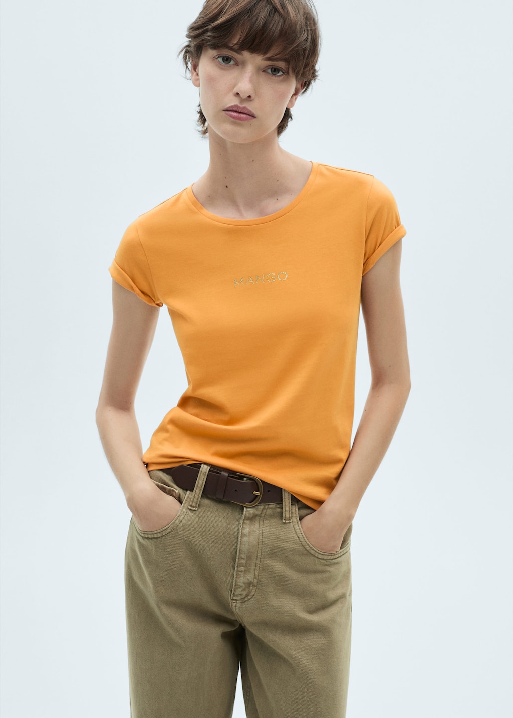 MANGO MANGOLOG 87040291-15 MANGO WOMEN T-SHIRT SHORT SLEEVE