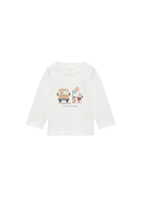 MANGO WOODBUS 87043642-02 MANGO KIDS BABY BOY T-SHIRT LONG SLEEVE