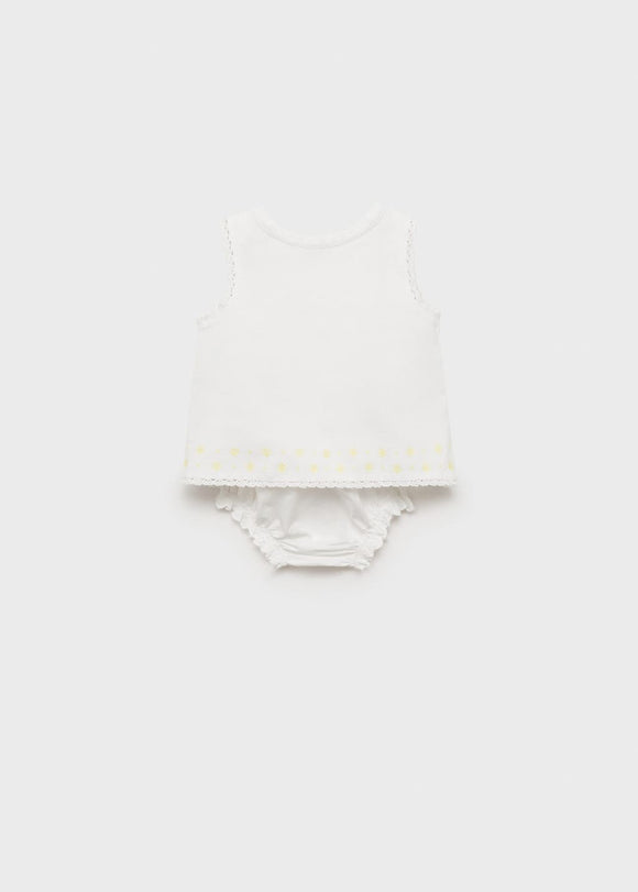MANGO YELLOW 87045974-02 MANGO KIDS NEW BORN BABY DRESS