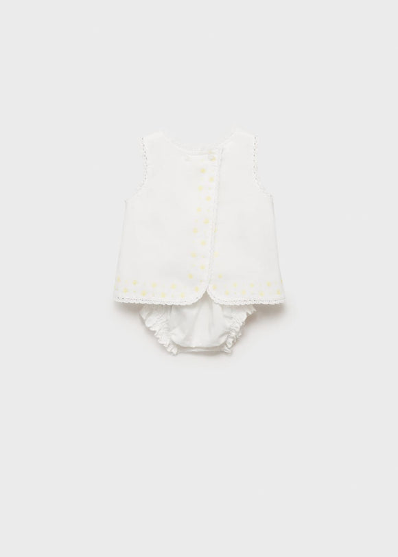 MANGO YELLOW 87045974-02 MANGO KIDS NEW BORN BABY DRESS