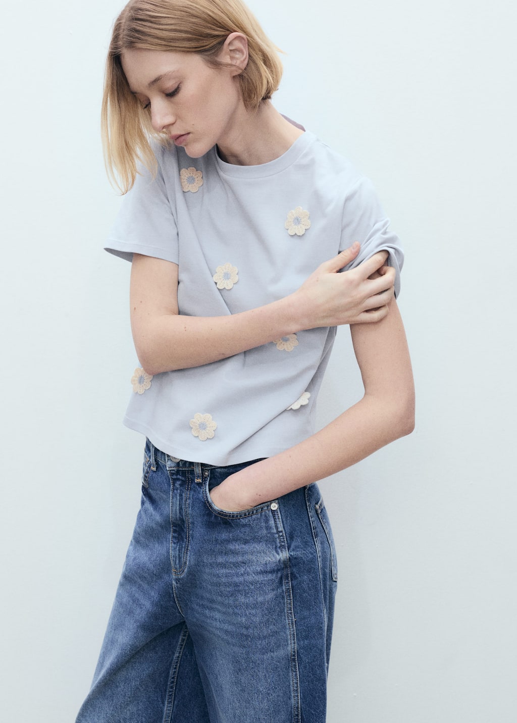 MANGO FLORI 87057179-52 MANGO WOMEN T-SHIRT SHORT SLEEVE