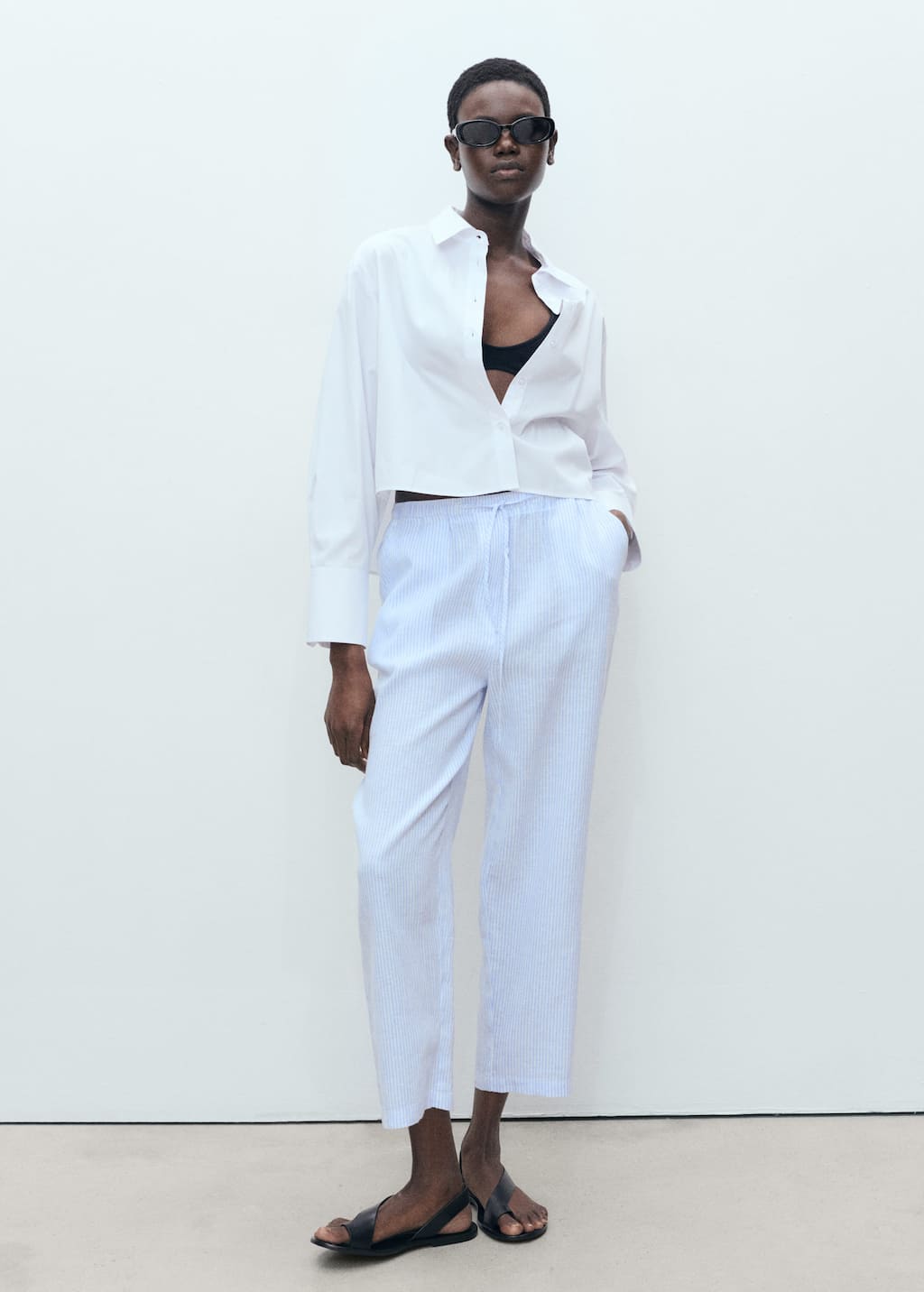 MANGO LINEN 87076341-50 MANGO WOMEN TROUSER
