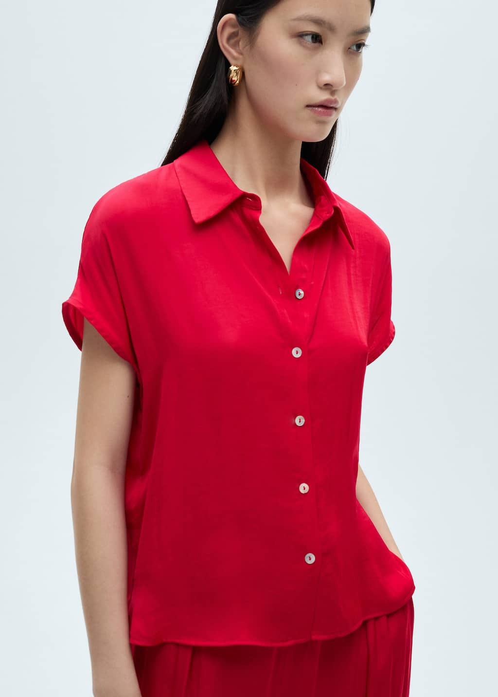 MANGO MARI-H 87080580-74 MANGO WOMEN SHIRT SHORT SLEEVE