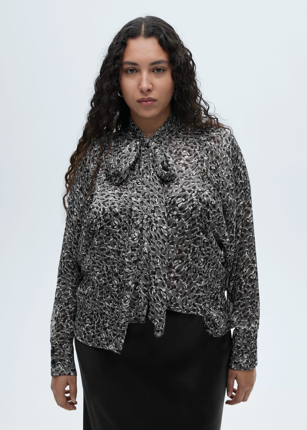 MANGO LEOPARD 87080628-99 MANGO WOMEN BLOUSE