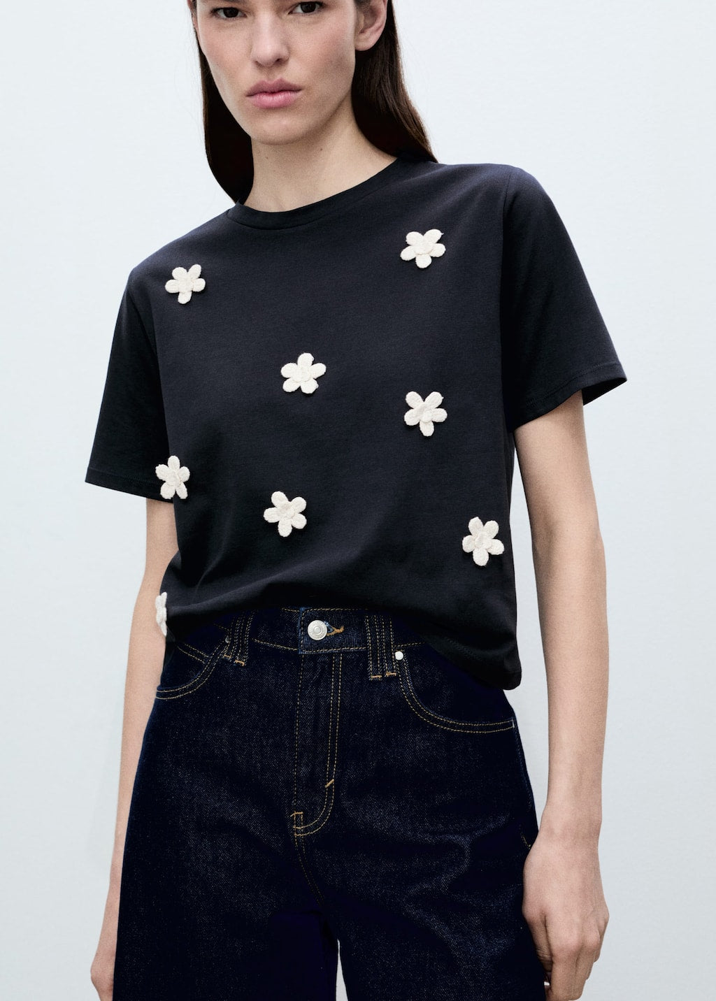 MANGO FLORA 87087178-56 MANGO WOMEN T-SHIRT SHORT SLEEVE