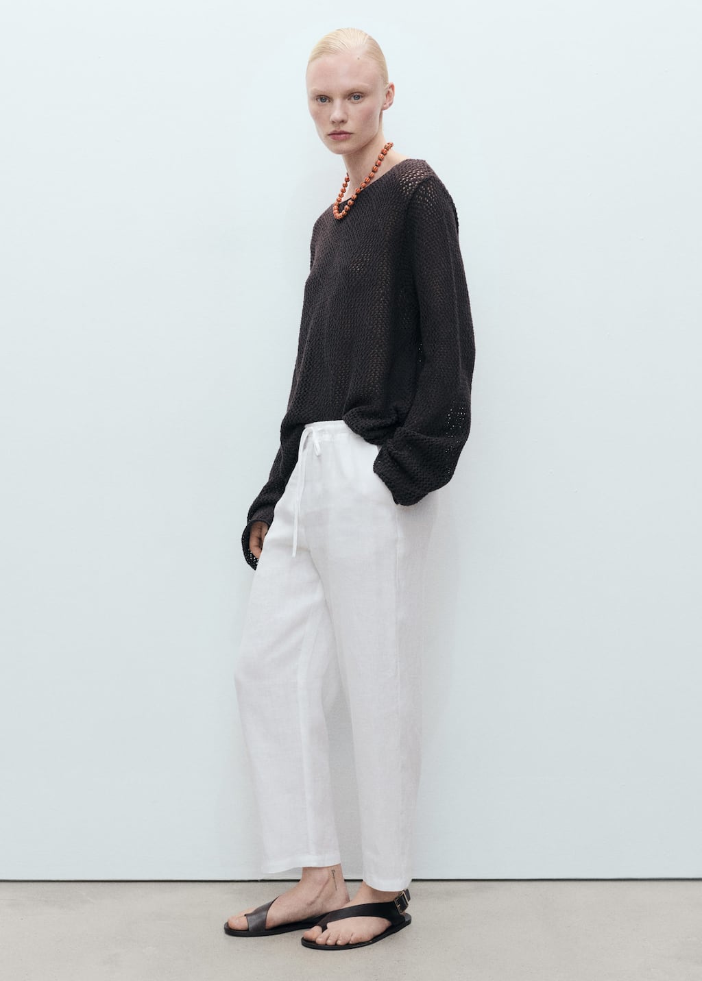 MANGO LINEN 87089062-02 MANGO WOMEN TROUSER