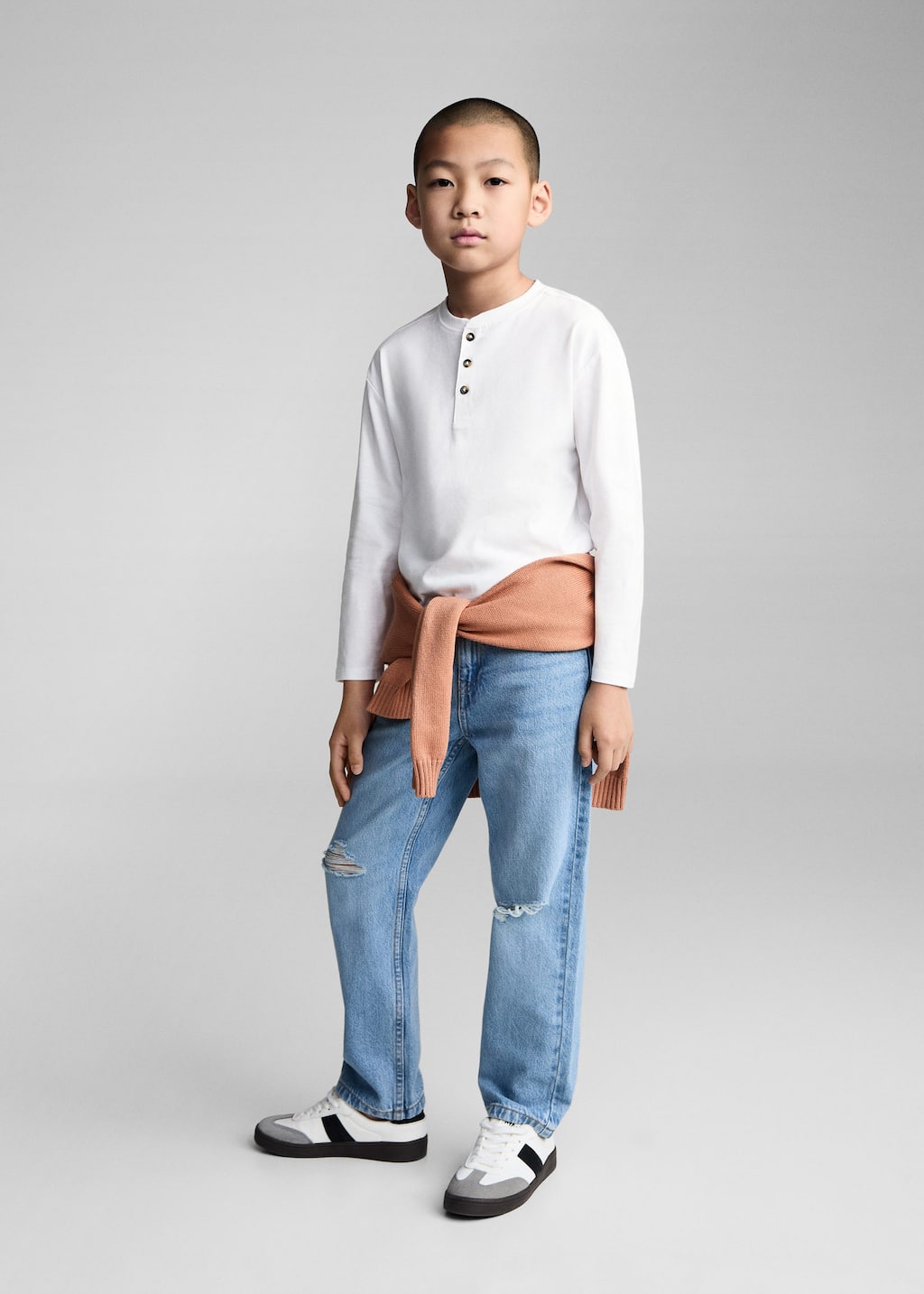 MANGO HENLEY7 87090647-02 MANGO KIDS BOY T-SHIRT LONG SLEEVE