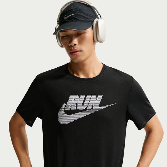 NIKE AS M NK DF UV MILER RUN ENERGY IF9476-010 T-SHIRT SHORT SLEEVE (M)