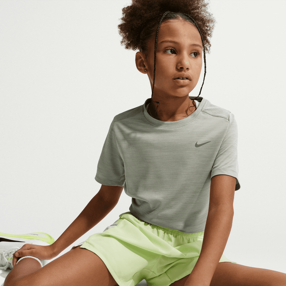 NIKE K NK DF MILER SS TOP IF2425-304 T-SHIRT SHORT SLEEVE TRAINING (YB)