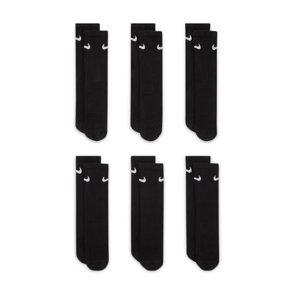 NIKE Y NK EVERYDAY CUSH CREW 6PR SX6910-010 SOCKS CREW CASUAL (Y)