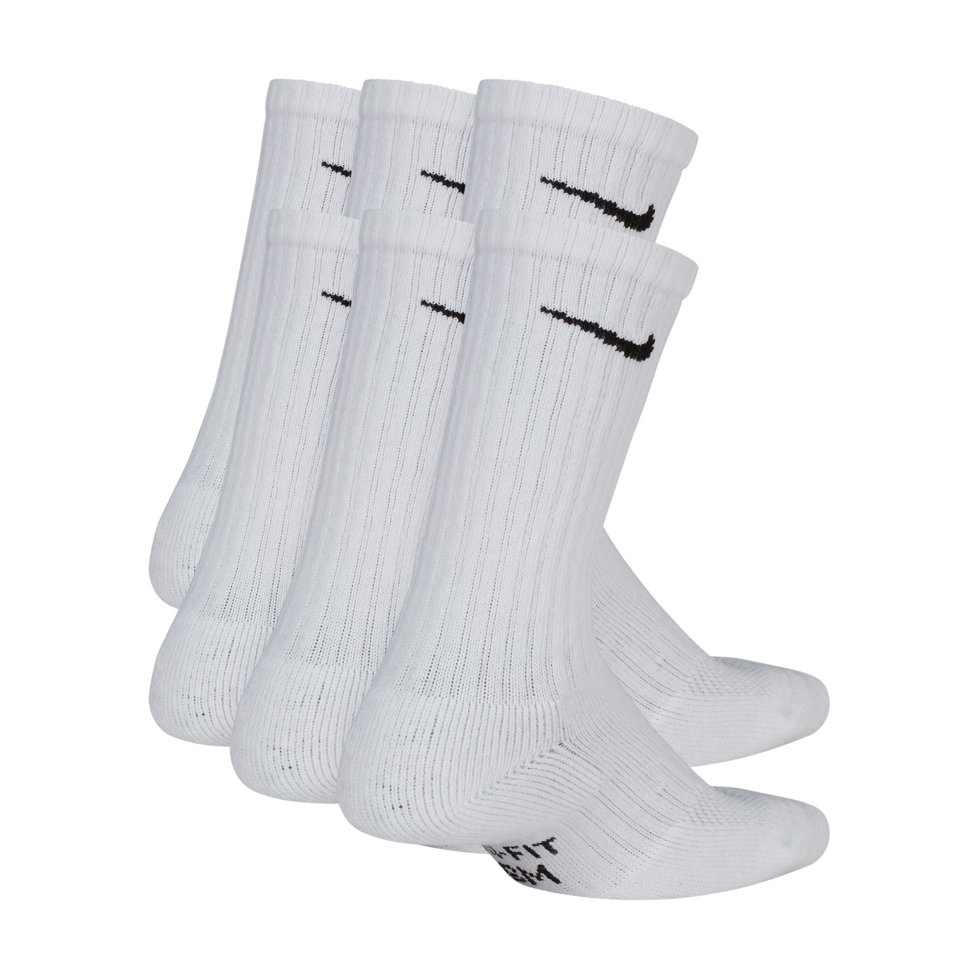 NIKE Y NK EVERYDAY CUSH CREW 6PR SX6910-100 SOCKS CREW CASUAL (Y)