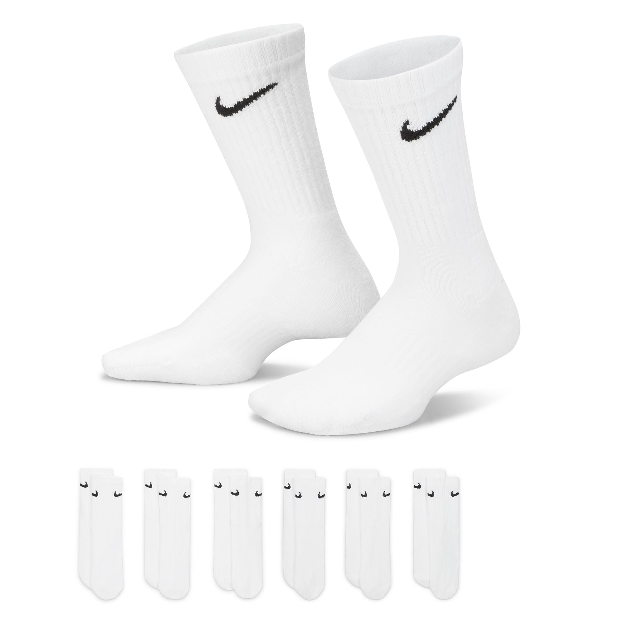 NIKE Y NK EVERYDAY CUSH CREW 6PR SX6910-100 SOCKS CREW CASUAL (Y)