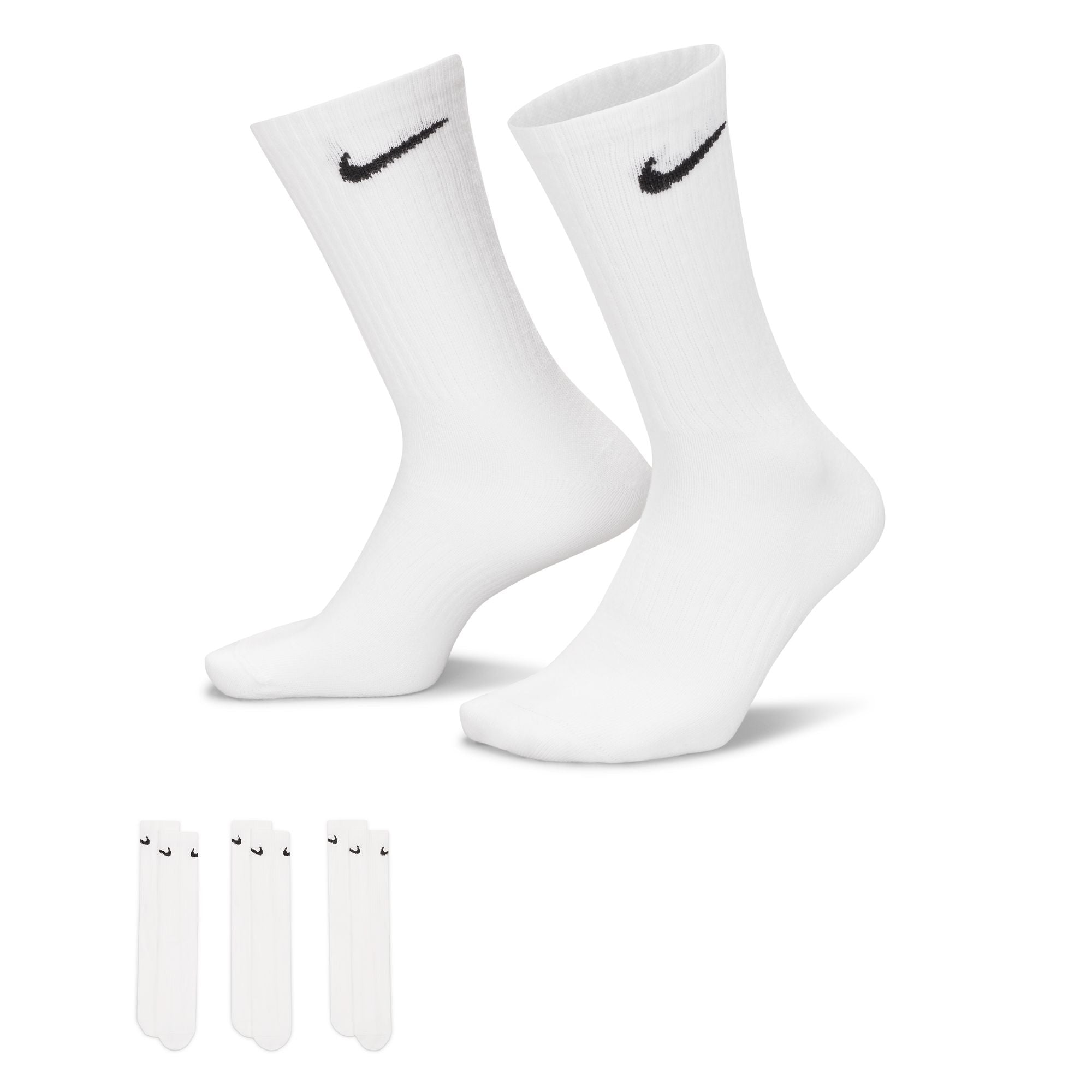 NIKE U NK EVERYDAY LIGHTWEIGHT CREW 3PR SX7676-100 SOCKS CREW TRAINING (M)