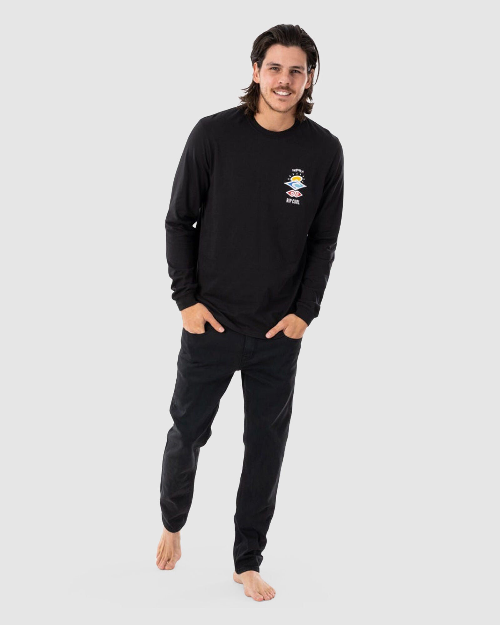 RIP CURL SEARCH ICON L/S CTESF9-0090 T-SHIRT LONG SLEEVE (M)