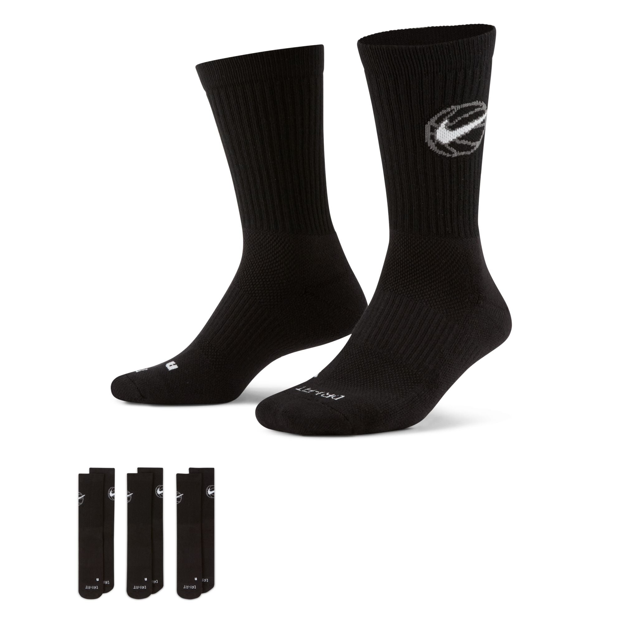 NIKE U NK ED CREW BBALL 3PR 144 DA2123-010 SOCKS CREW BASKETBALL (M)