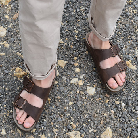 GENUINS HAWAII OILED LEATHER G100614-ABRN SANDAL (U)