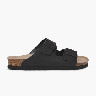 GENUINS HAWAII OILED LEATHER G100604-BLAK SANDAL (U)