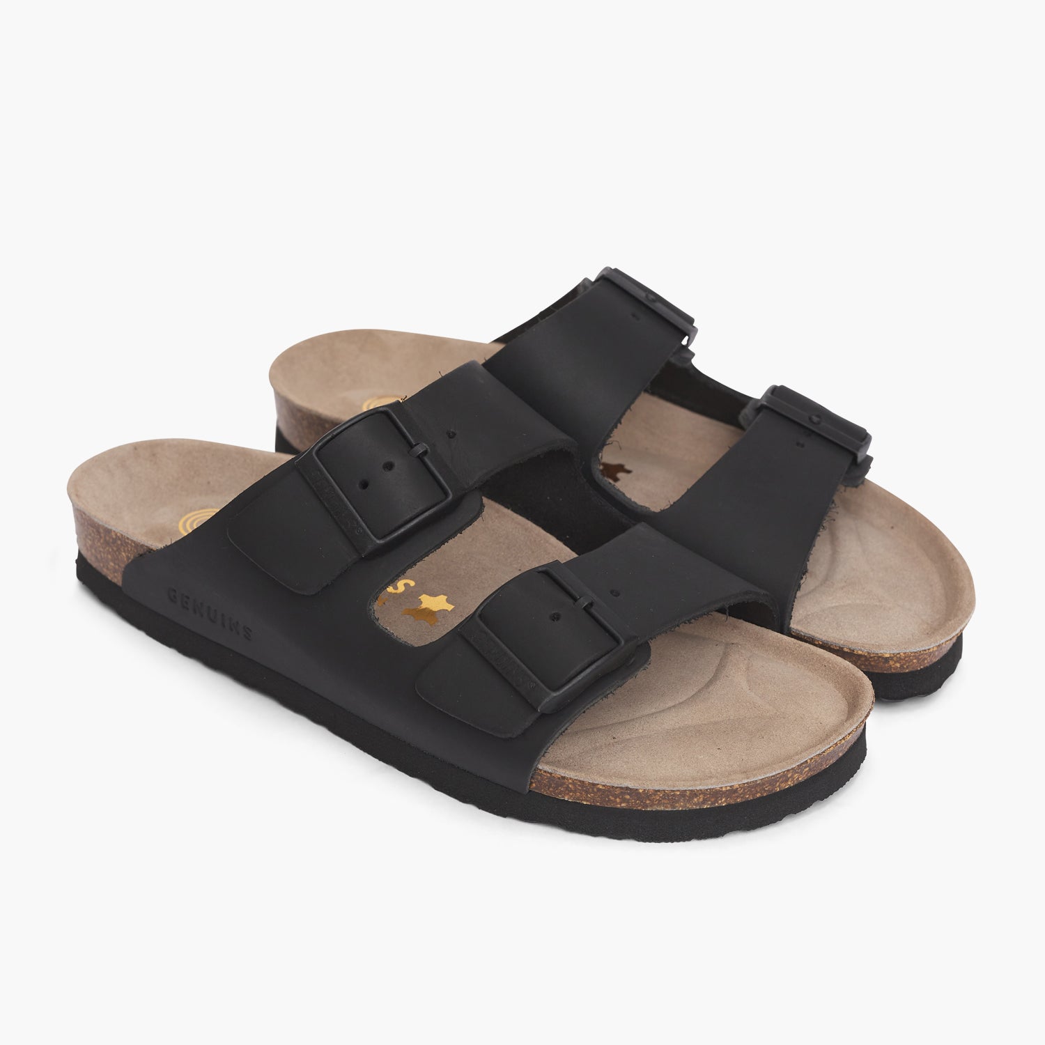 GENUINS HAWAII OILED LEATHER G100604-BLAK SANDAL (U)