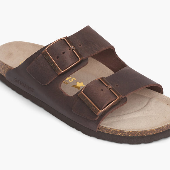 GENUINS HAWAII OILED LEATHER G100614-ABRN SANDAL (U)