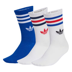 ADIDAS 3S CREW S 3P WHITE/WHITE/CROYAL KD8252 SOCKS CREW CASUAL (U)