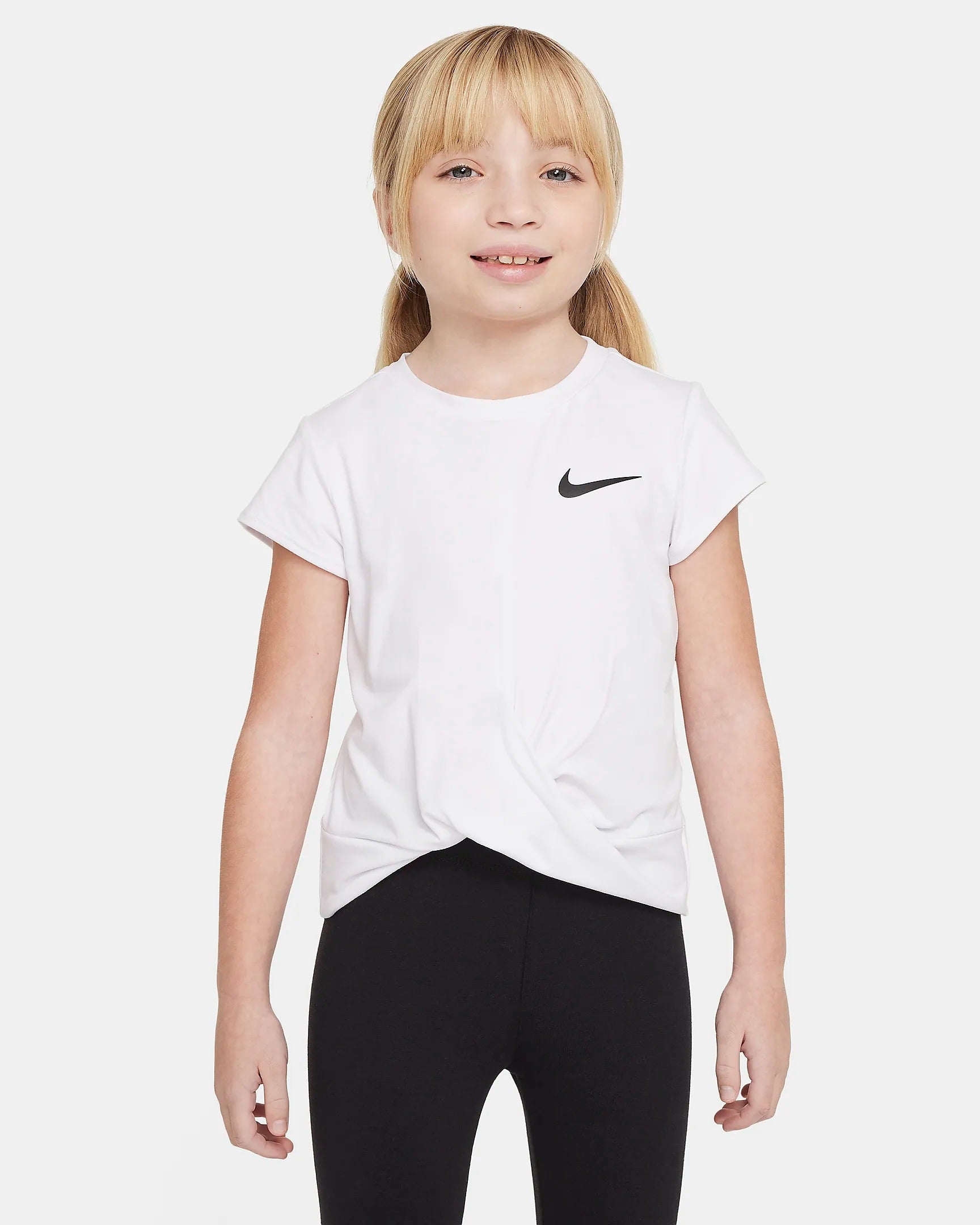 NIKE NKG ALL DAY PLAY TWIST HEM TEE 36L796-001 T-SHIRT SHORT SLEEVE (YG)