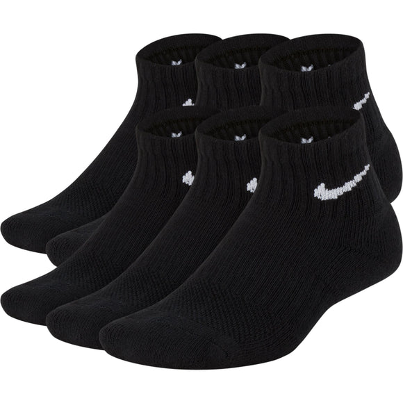 NIKE Y NK EVERYDAY CUSHIONED ANKLE 6PR 108 SX6912-010 SOCKS CREW CASUAL (Y)