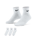 NIKE U NK EVERYDAY CSH ANKL 3PR 132 SX7667-100 SOCKS ANKLE TRAINING (U)-1