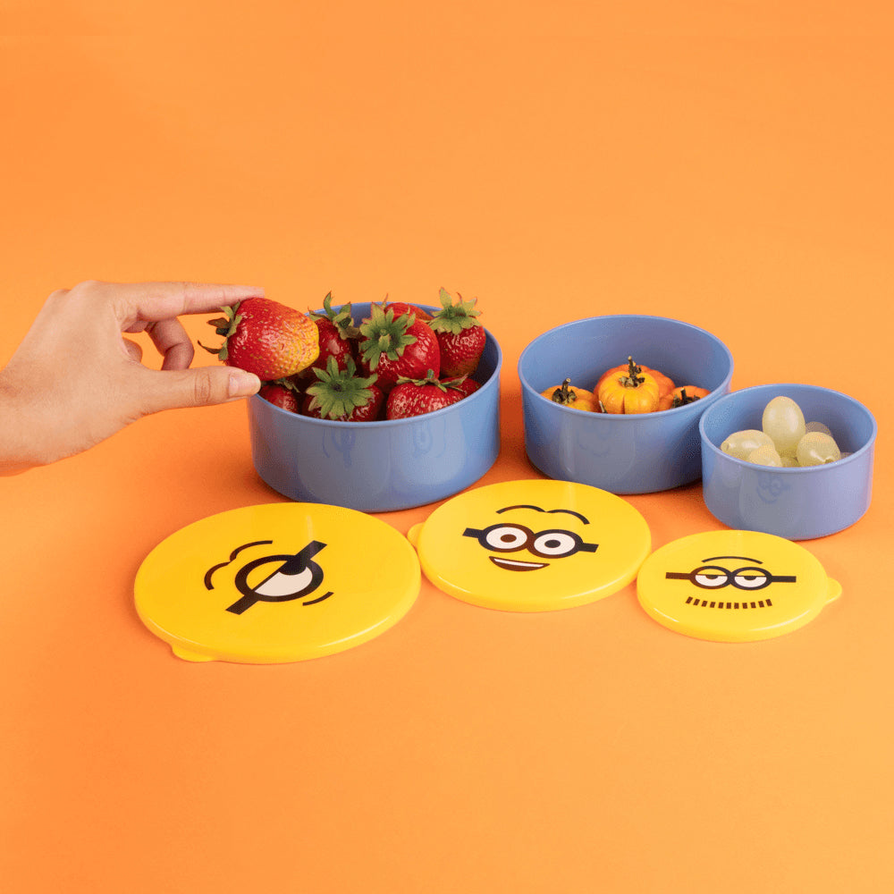 MINISO MINIONS COLLECTION FOOD STORAGE BOX (3 PCS) (YELLOW) 2014111610100 FOOD CONTAINER-1