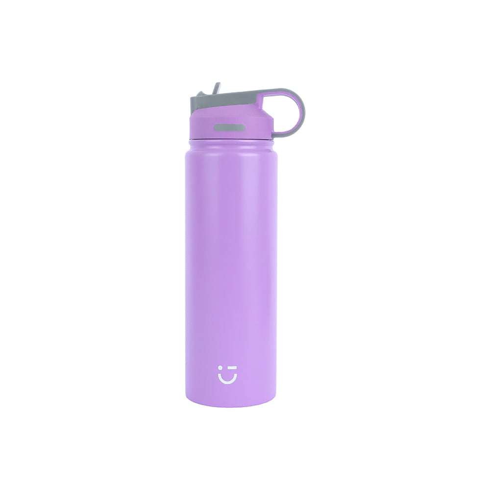 MINISO SOLID COLOR STAINLESS STEEL BOTTLE WITH HANDLE AND STRAW LID ( 900ML ) ( PURPLE ) 2015040911108 LIFE DEPARTMENT