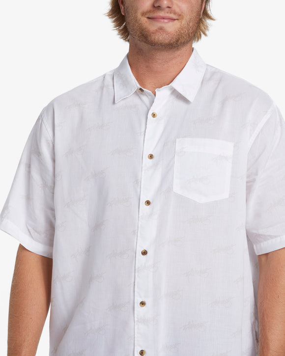 BILLABONG SCRIPT PRINT  WVTP WHT ABYWT00284-WHT SHIRT SHORT SLEEVE (M)