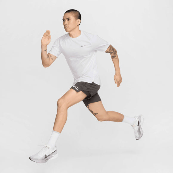 NIKE AS M NK DFADV STRIDE SS TOP HV5204-100 T-SHIRT SHORT SLEEVE RUNNING (M)