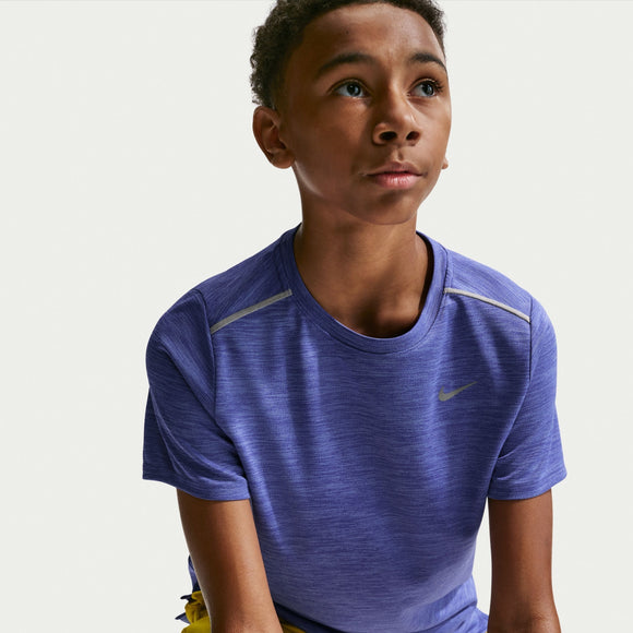 NIKE K NK DF MILER SS TOP IF2425-430 T-SHIRT SHORT SLEEVE TRAINING (YB)