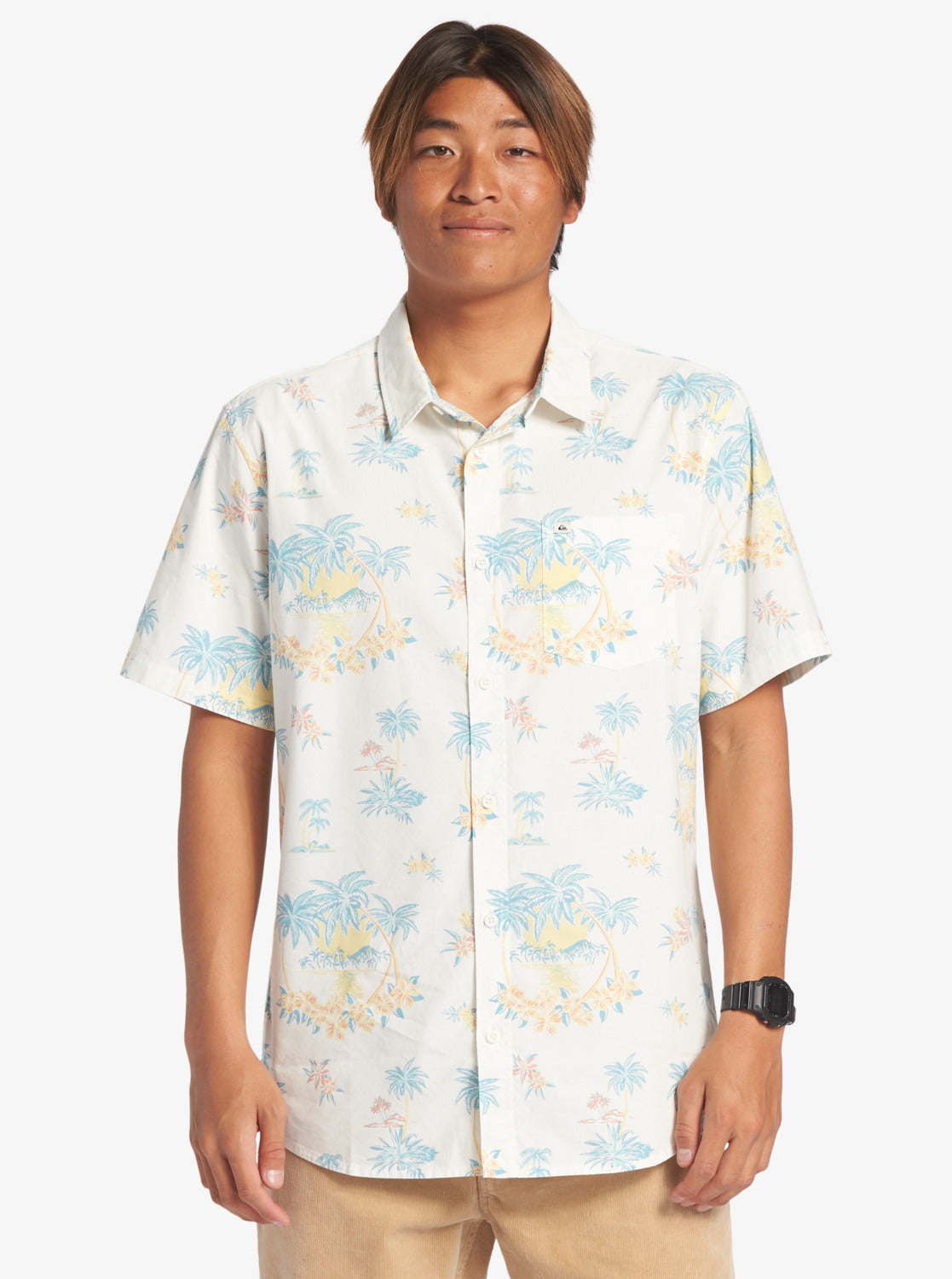 QUIKSILVER PALM SPRITZ AQYWT03296-WBK9 SHIRT SHORT SLEEVE (M)