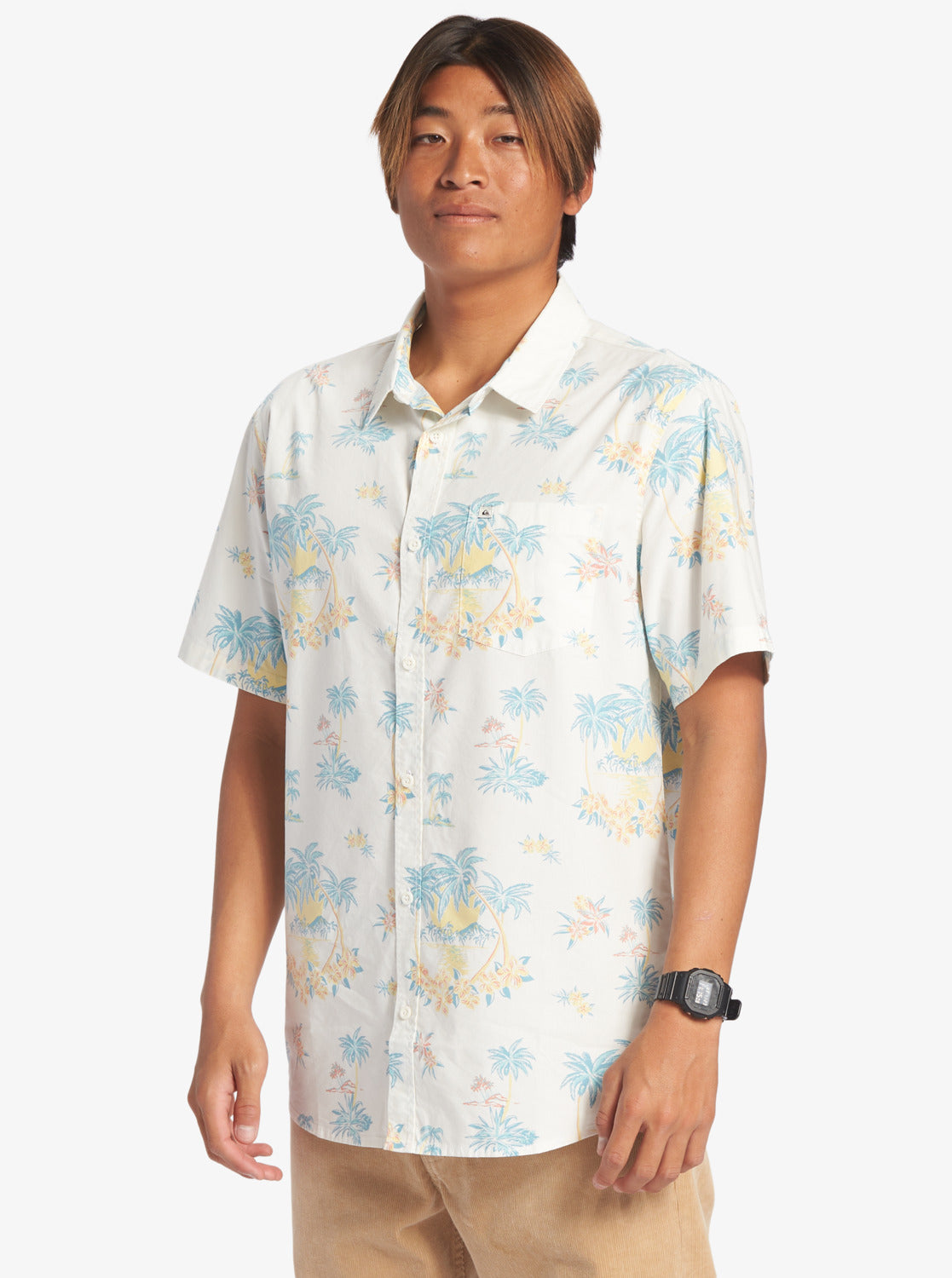 QUIKSILVER PALM SPRITZ AQYWT03296-WBK9 SHIRT SHORT SLEEVE (M)