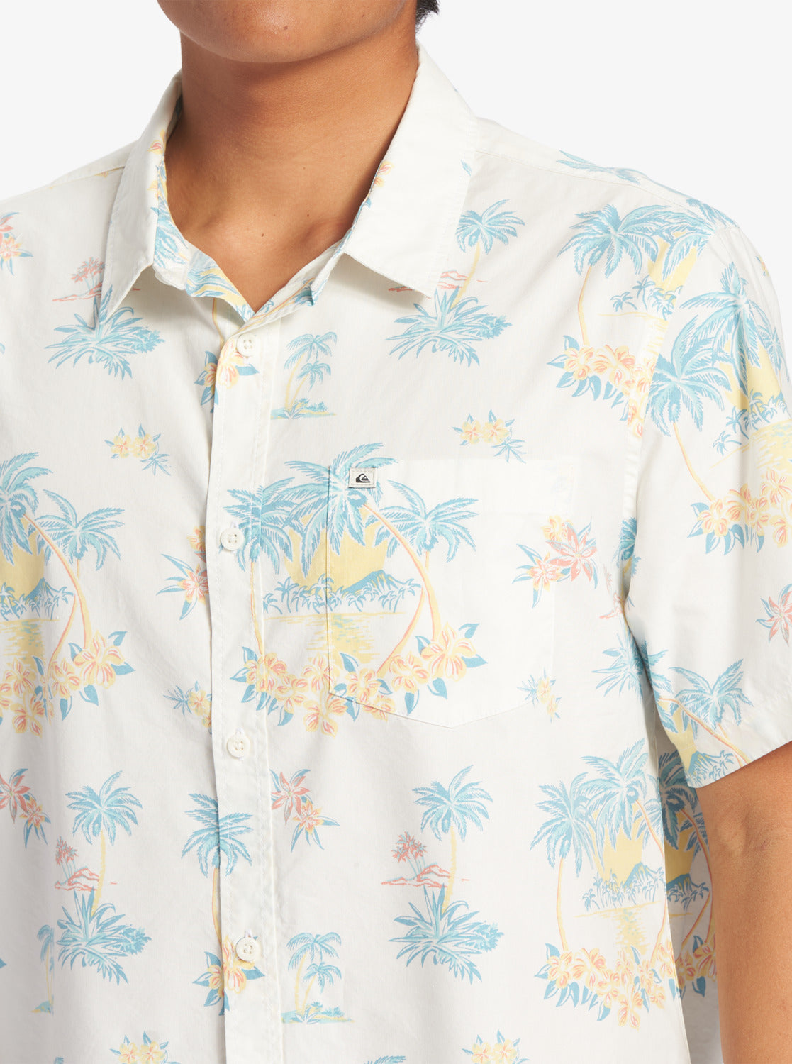 QUIKSILVER PALM SPRITZ AQYWT03296-WBK9 SHIRT SHORT SLEEVE (M)