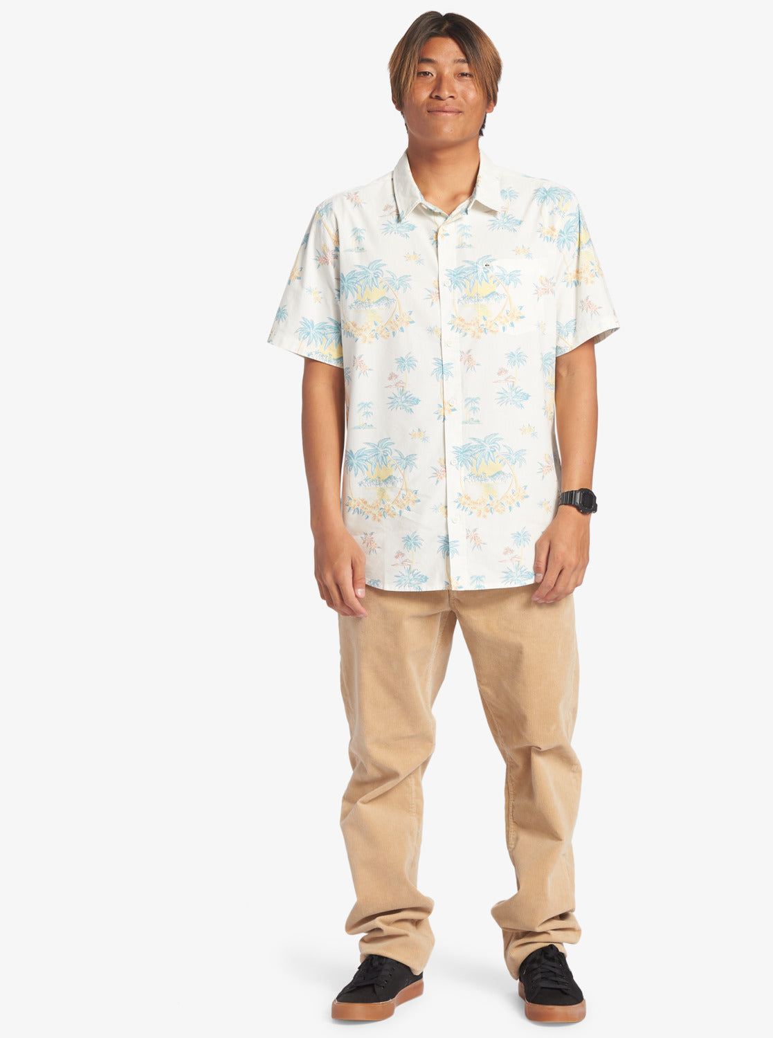 QUIKSILVER PALM SPRITZ AQYWT03296-WBK9 SHIRT SHORT SLEEVE (M)