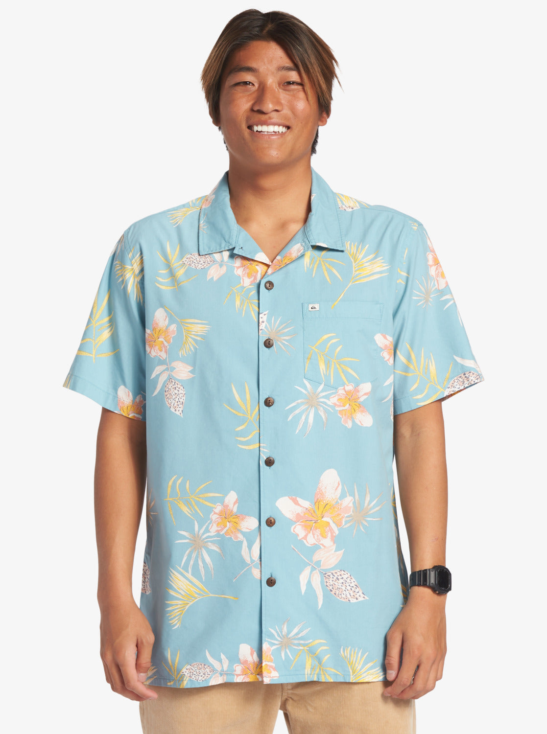 QUIKSILVER TROPICAL FLORAL AQYWT03297-BJG9 SHIRT SHORT SLEEVE (M)