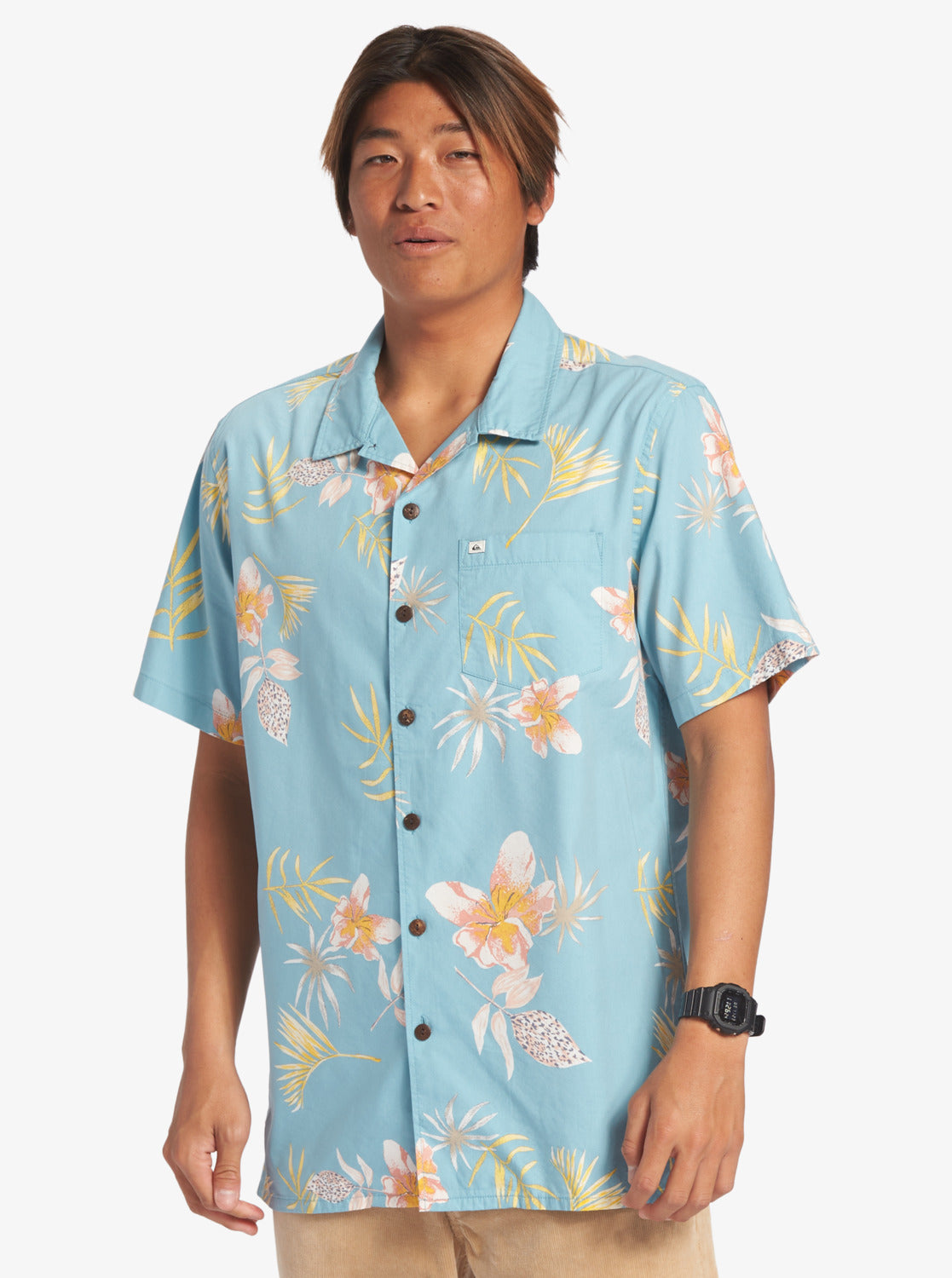 QUIKSILVER TROPICAL FLORAL AQYWT03297-BJG9 SHIRT SHORT SLEEVE (M)