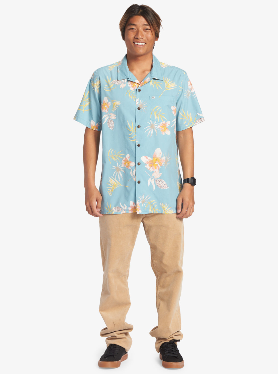 QUIKSILVER TROPICAL FLORAL AQYWT03297-BJG9 SHIRT SHORT SLEEVE (M)